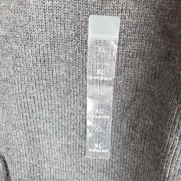 Covington Sweater Men XL Pullover 1/4 Zip Black Heather Knit Dadcore Grandpacore - Picture 12 of 16